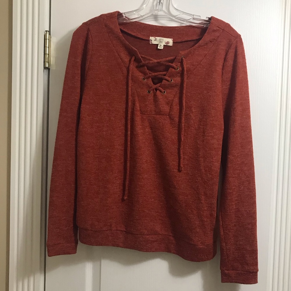 Autumn Rust Lace Up Shirt